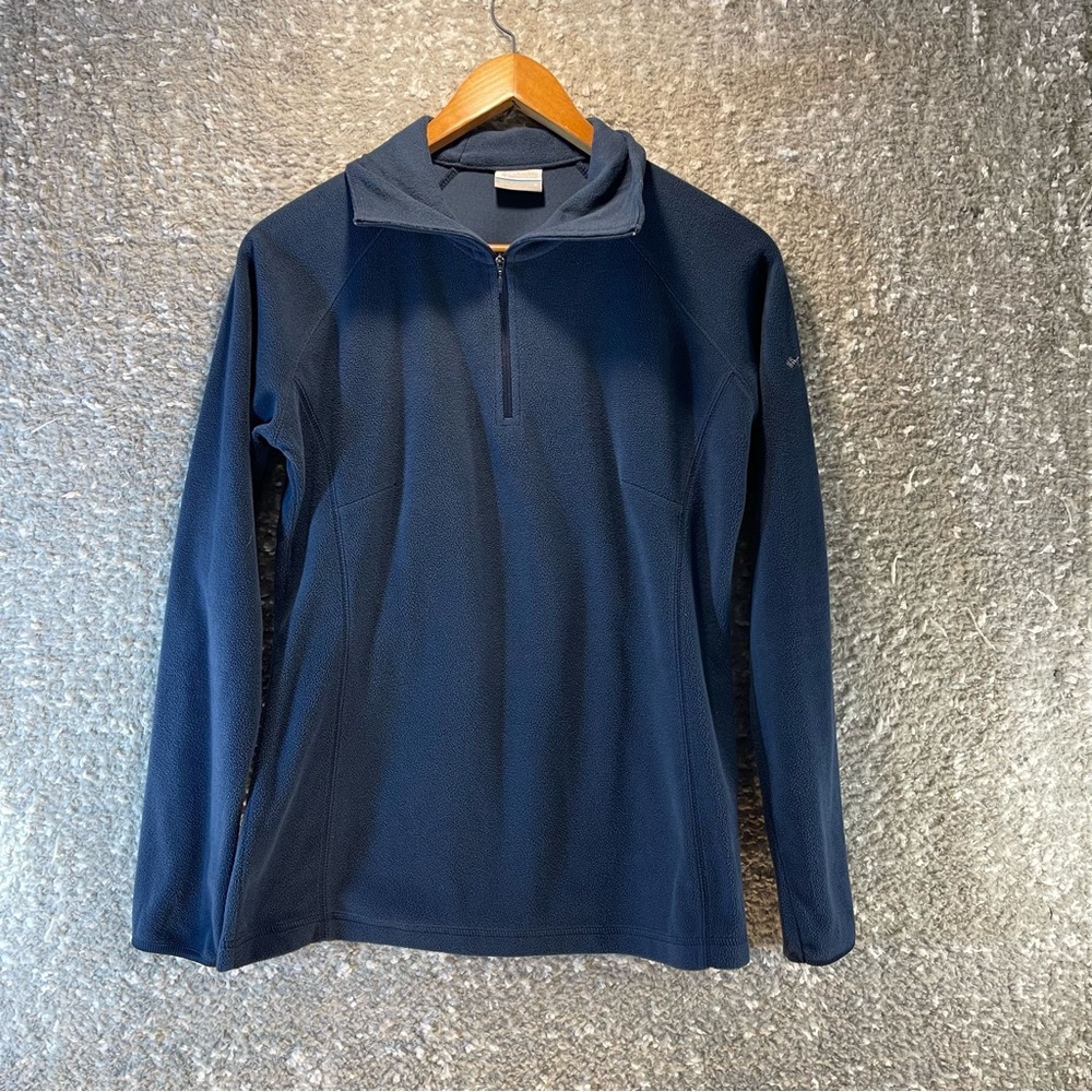 Columbia Sweater Womens M Pullover Fleece Sweatshirt 1/4 Zip Lightweight‎ Blue